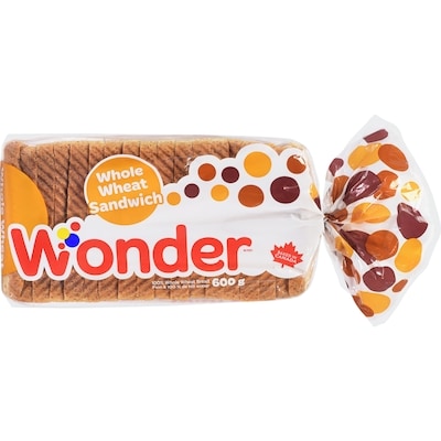 Wonder 100% Whole Wheat Sandwich Bread 600 g, $0.67/100g
