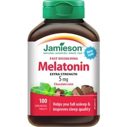 Melatonin Fast Dissolving Chocolate Mint Tablets 5 mg, 100 Count