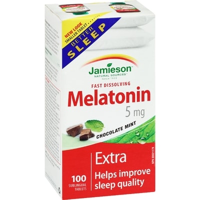 Melatonin Fast Dissolving Chocolate Mint Tablets 5 mg, 100 Count