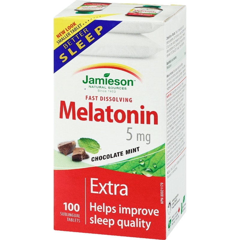 Melatonin Fast Dissolving Chocolate Mint Tablets 5 mg, 100 Count