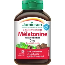 Jamieson Mélatonine 5 mg Comprimés à dissolution rapide - Chocolat à la menthe, 100 count 100 ea, 0,13 $/1ch
