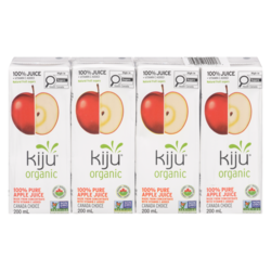 Kiju Organic 100% Pure Apple Juice Boxes 4x200.0 ml, $0.38/100ml