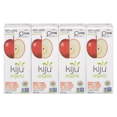 Kiju Organic 100% Pure Apple Juice Boxes 4x200.0 ml, $0.47/100ml