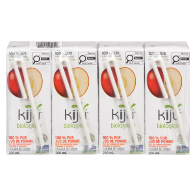 Kiju Boîtes de jus de pomme biologique 100% 4x200.0 ml, 0,62 $/100ml