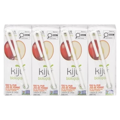 Kiju Boîtes de jus de pomme biologique 100% 4x200.0 ml, 0,35 $/100ml