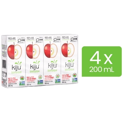Kiju Boîtes de jus de pomme biologique 100% 4x200.0 ml, 0,62 $/100ml