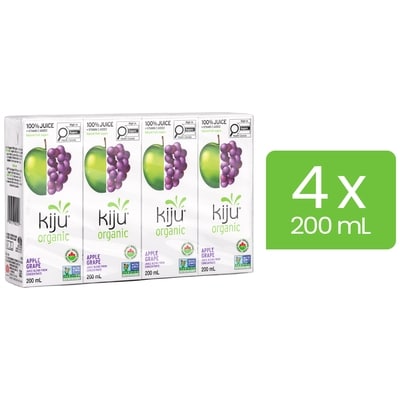 Kiju Apple Grape Fruit Juice Boxes 4x200.0 ml, $0.60/100ml