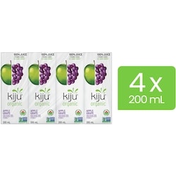 Kiju Organic Apple Grape Fruit Juice Boxes 4x200.0 ml, $0.34/100ml