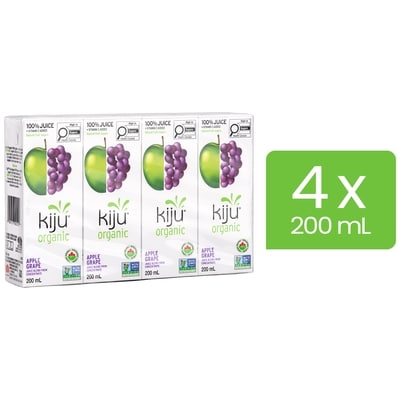 Kiju Organic Apple Grape Fruit Juice Boxes 4x200.0 ml, $0.46/100ml