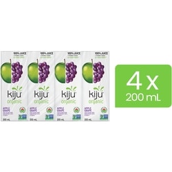 Kiju Boîtes de jus de fruits pomme et raisin biologique  4x200.0 ml, 0,41 $/100ml