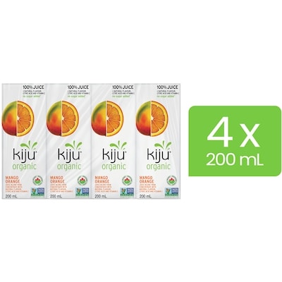 Kiju Organic Mango Orange Fruit Juice Boxes 4x200.0 ml, $0.47/100ml