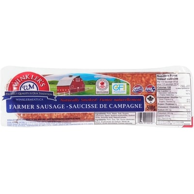 Winkler Saucisson fermier naturellement fumé 500 g, 2,30 $/100g