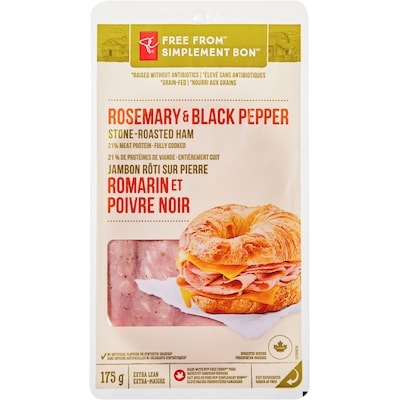 le Choix du Président Jambon Rôti Sur Pierre Romarin Et Poivre Noir Simplement Bon 175 g, 42,80 $/1kg 4,28 $/100g