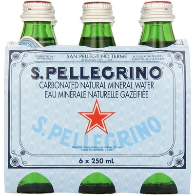 San Pellegrino Sparkling Carbonated Mineral Water 6x250.0 ml, $0.47/100ml