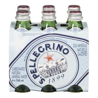 SanPellegrino Eau minérale naturelle gazéifiée (caisse) 6x250.0 ml, 0,44 $/100ml