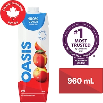 Oasis Apple Juice 960 ml, $0.24/100ml
