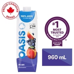 Oasis Apple Grape Juice 960 ml, $0.13/100ml