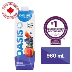 Oasis Jus de pomme et raisin 960 ml, 0,23 $/100ml