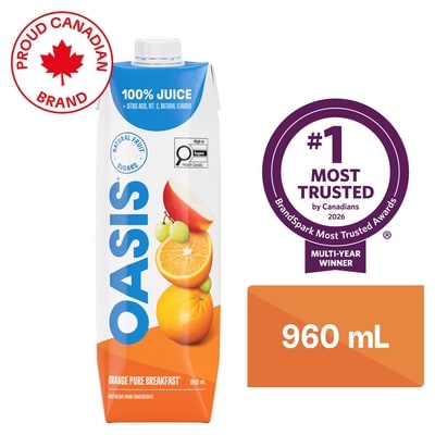 Oasis Orange Pure Breakfast Juice 960 ml, $0.29/100ml
