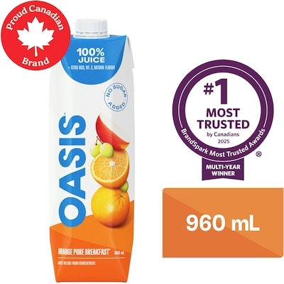 Oasis Orange Pure Breakfast Juice 960 ml, $0.24/100ml