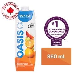 Oasis Jus d’orange pur déjeuner 960 ml, 0,23 $/100ml