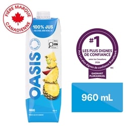 Oasis Jus d’ananas 960 ml, 0,29 $/100ml