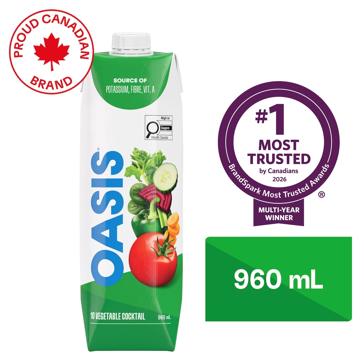 Oasis 10 Vegetable Cocktail Veggie Juice