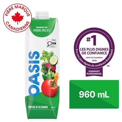 Oasis Jus cocktail 10 légumes 960 ml, 0,23 $/100ml