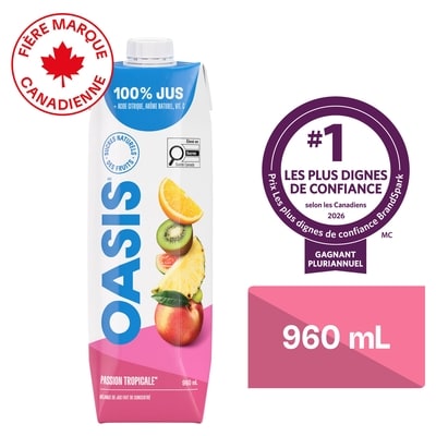 Oasis Jus de passion tropicale 960 ml, 0,34 $/100ml