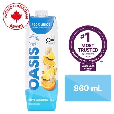 Oasis Pineapple Banana Orange Juice 960 ml, $0.23/100ml