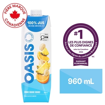 Oasis Jus d’ananas, banane et orange 960 ml, 0,23 $/100ml