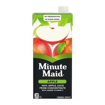 Minute Maid Apple Juice Carton 1 l, $0.18/100ml
