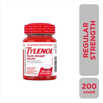 Tylenol Regular Strength Caplets, EZ Open 200 ea, $0.11/1ea