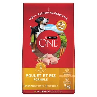 Purina ONE équilibre du microbiome nourriture sèche pour chiens formule poulet et riz 7 kg, 0,50 $/100g