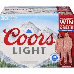 Coors Coors Light Beer (ID required at pick-up) 30x355.0 ml, $0.57/100ml