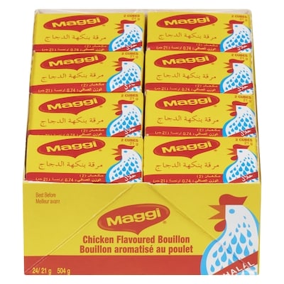 Maggi Chicken Bouillon Cubes 24x21.0 g, $1.19/100g