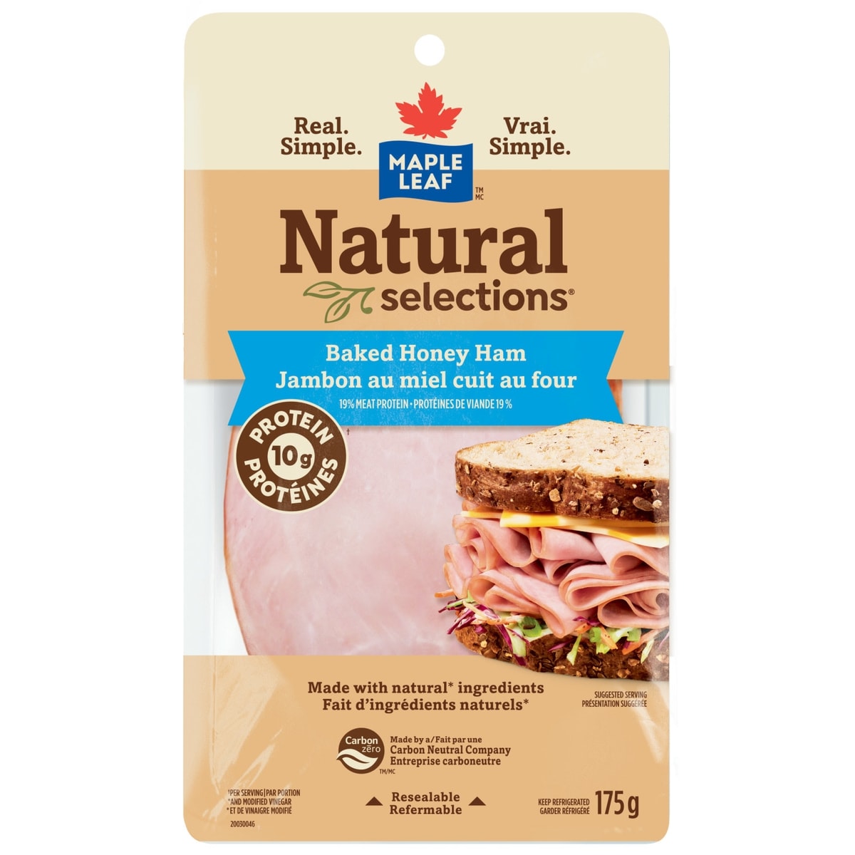 Maple Leaf Natural Selections Deli Sliced Baked Ham Honey