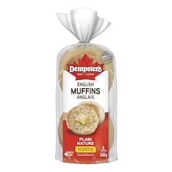 Dempster’s Muffins anglais nature 6x57.0 g, 1,11&nbsp;$/100g