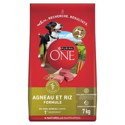 Purina ONE Formule Agneau et Riz, Nourriture Sèche pour Chiens 7 kg 7 kg, 0,47 $/100g