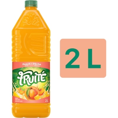 Fruité Boisson aux pêches 2 l, 0,18 $/100ml