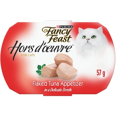 Purina Fancy Feast Hors d'Oeuvre Flaked Tuna Appetizer, Cat Food Complement 57 g, $3.67/100g