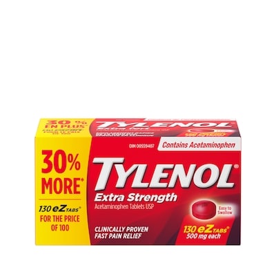 Tylenol 500mg Extra Strength Tablets Bonus Pack 130 ea, $0.10/1ea
