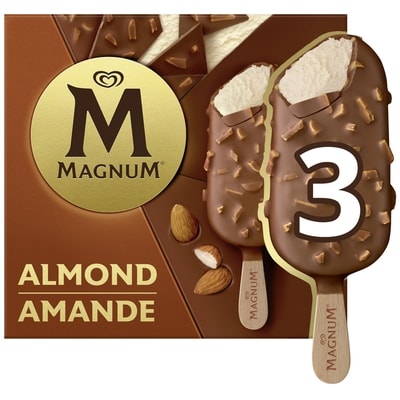 Magnum Barre de Crème Glacée Amande recouverte de chocolat belge  3x100.0 ml, 1,93 $/100ml