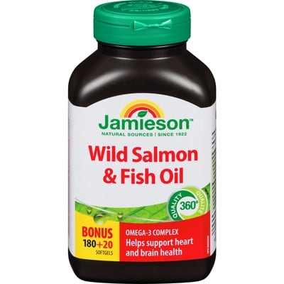 Jamieson Wild Salmon and Fish Oils Omega-3 Complex 1,000 mg 200 ea, $0.07/1ea