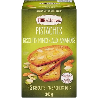 Nonni's Kosher Thinaddictives Pistachio Almond Thins 345 g, $2.75/100g