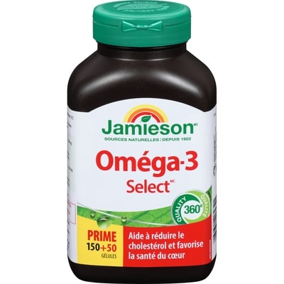 Jamieson Gélules Oméga-3 Sélect 1 000 mg 200 ea, 0,07 $/1ch