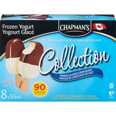 Chapmans Canadian Collection Vanilla & Milk Chocolate Frozen Yogurt Bar 8x55.0 ml, $1.59/100ml