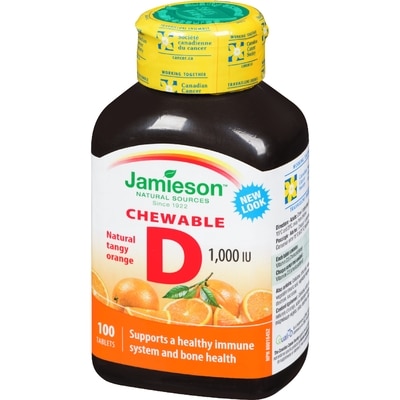 Chewable Vitamin D 1,000 IU Natural Tangy Orange