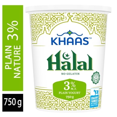Khaas Halal Yogurt 3% Plain 750 g, $0.47/100g