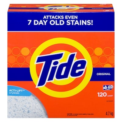 Tide Powder Laundry Detergent, Original, 4.7 kilograms 120 loads 4.7 kg, $0.57/100g